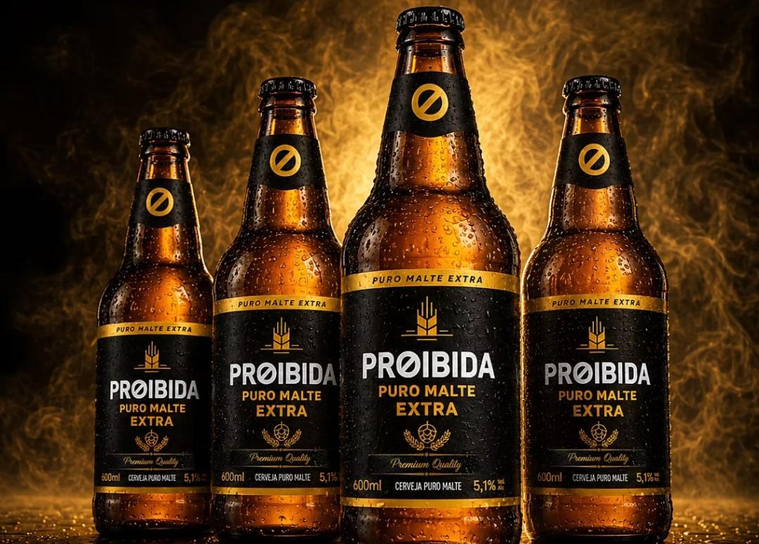 Preto e dourado: o design de uma garrafa que quer ser reconhecida à primeira vista