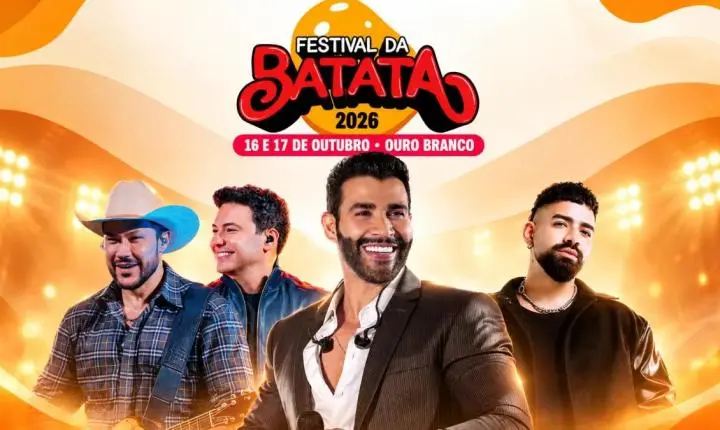 Gusttavo Lima, Dilsinho e João Bosco & Vinícius são as atrações do 40º Festival da Batata de Ouro Branco